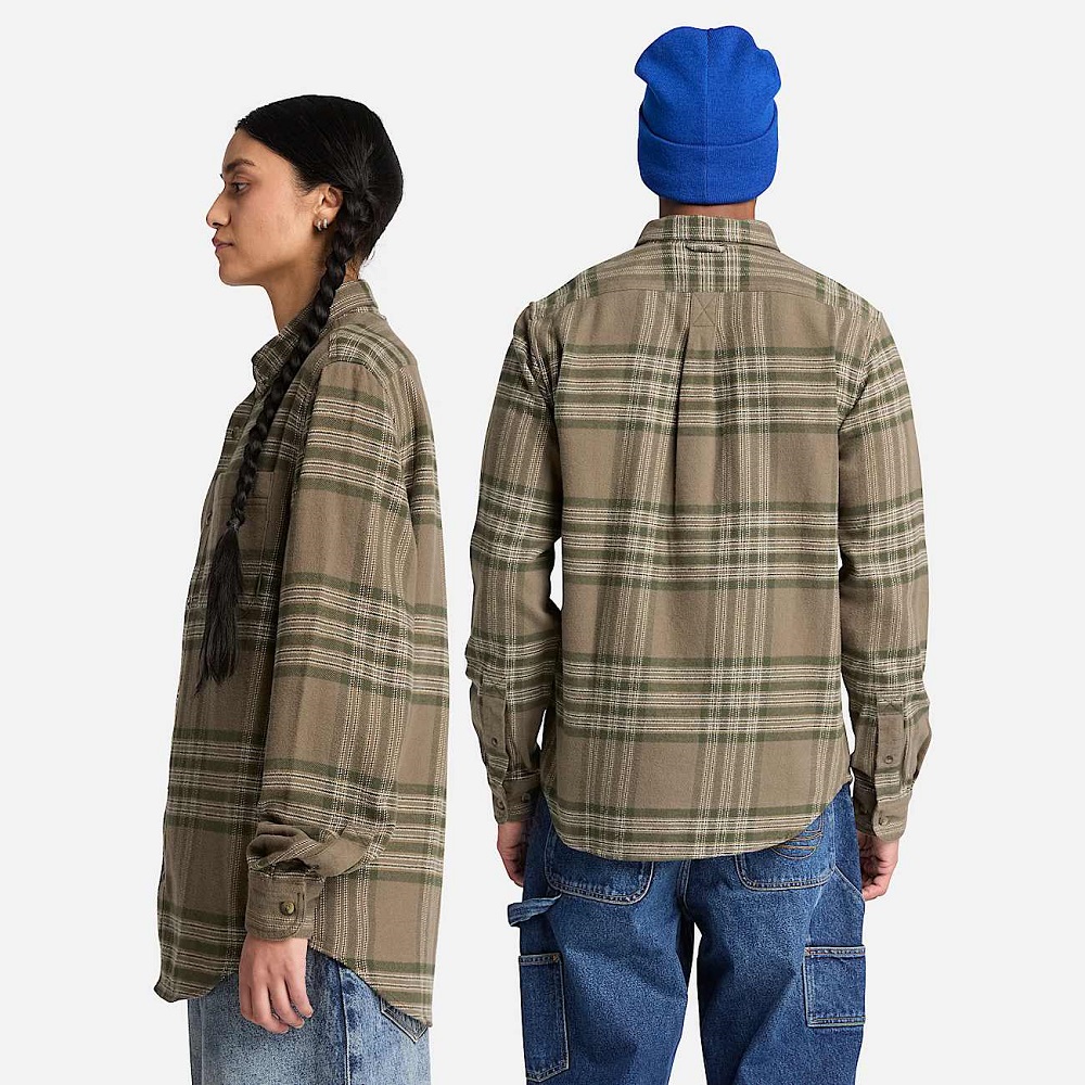 TIMBERLAND</br>Timberland Flannel House Check Shirt Regular 0YH82-AIF Ανδρικό Πουκάμισο Χακί Καρό