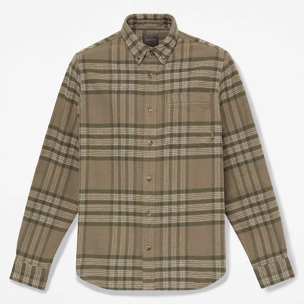 TIMBERLAND</br>Timberland Flannel House Check Shirt Regular 0YH82-AIF Ανδρικό Πουκάμισο Χακί Καρό