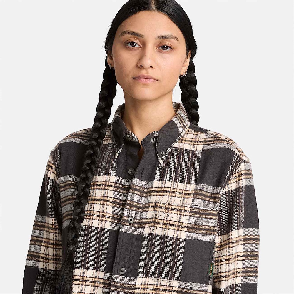TIMBERLAND</br>Timberland Flannel House Check Shirt Regular 0YH82-AKV Ανδρικό Πουκάμισο Καφέ Καρό
