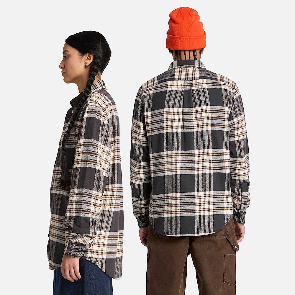 TIMBERLAND</br>Timberland Flannel House Check Shirt Regular 0YH82-AKV Ανδρικό Πουκάμισο Καφέ Καρό