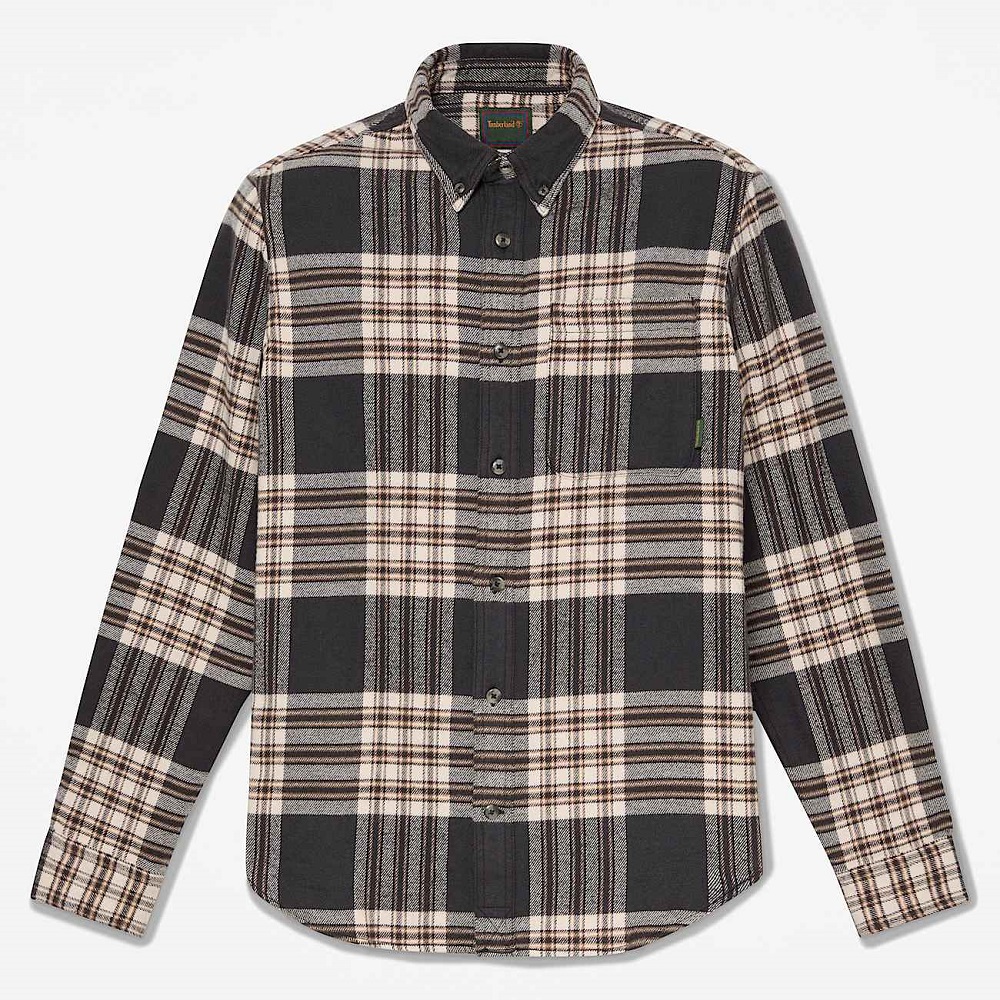 TIMBERLAND</br>Timberland Flannel House Check Shirt Regular 0YH82-AKV Ανδρικό Πουκάμισο Καφέ Καρό
