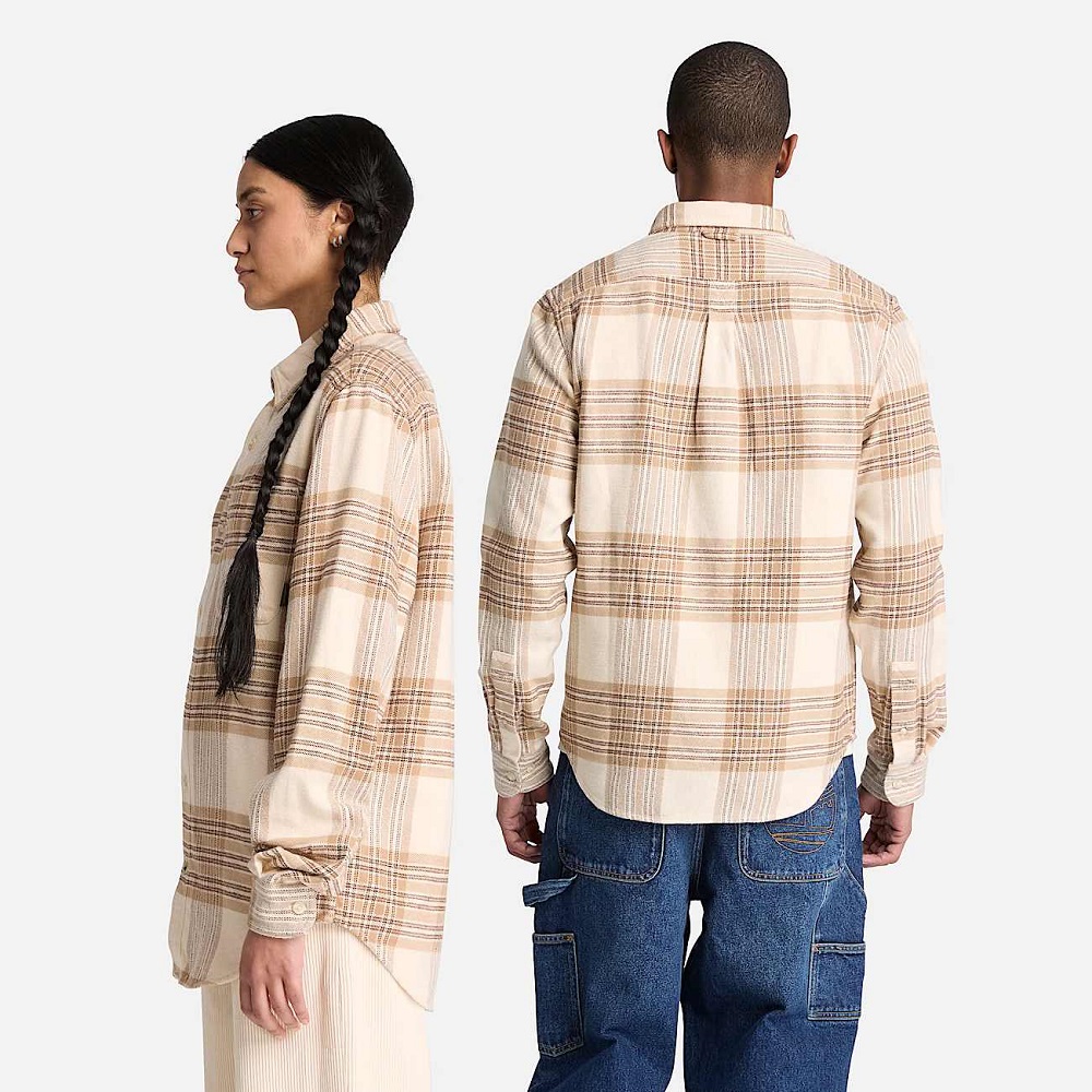 TIMBERLAND</br>Timberland Flannel House Check Shirt Regular 0YH82-V09 Ανδρικό Πουκάμισο Μπεζ Καρό TIMBERLAND</br>Timberland Flannel House Check Shirt Regular 0YH82-V09 Ανδρικό Πουκάμισο Μπεζ Καρό