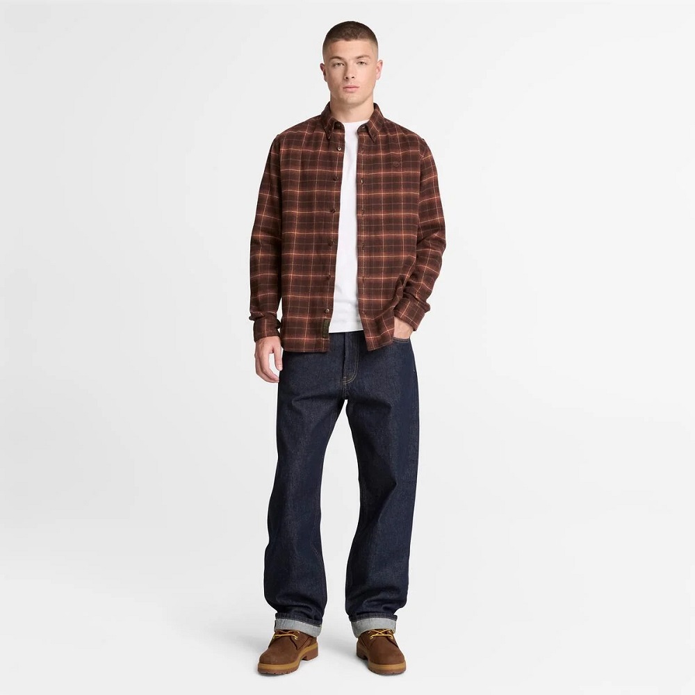 TIMBERLAND</br>Timberland Flannel Check Shirt Regular 0YH89-C37 Ανδρικό Πουκάμισο Καφέ Καρό TIMBERLAND</br>Timberland Flannel Check Shirt Regular 0YH89-C37 Ανδρικό Πουκάμισο Καφέ Καρό