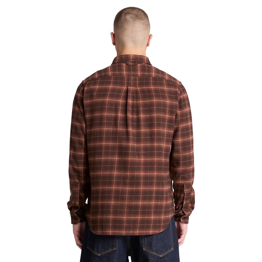 TIMBERLAND</br>Timberland Flannel Check Shirt Regular 0YH89-C37 Ανδρικό Πουκάμισο Καφέ Καρό TIMBERLAND</br>Timberland Flannel Check Shirt Regular 0YH89-C37 Ανδρικό Πουκάμισο Καφέ Καρό