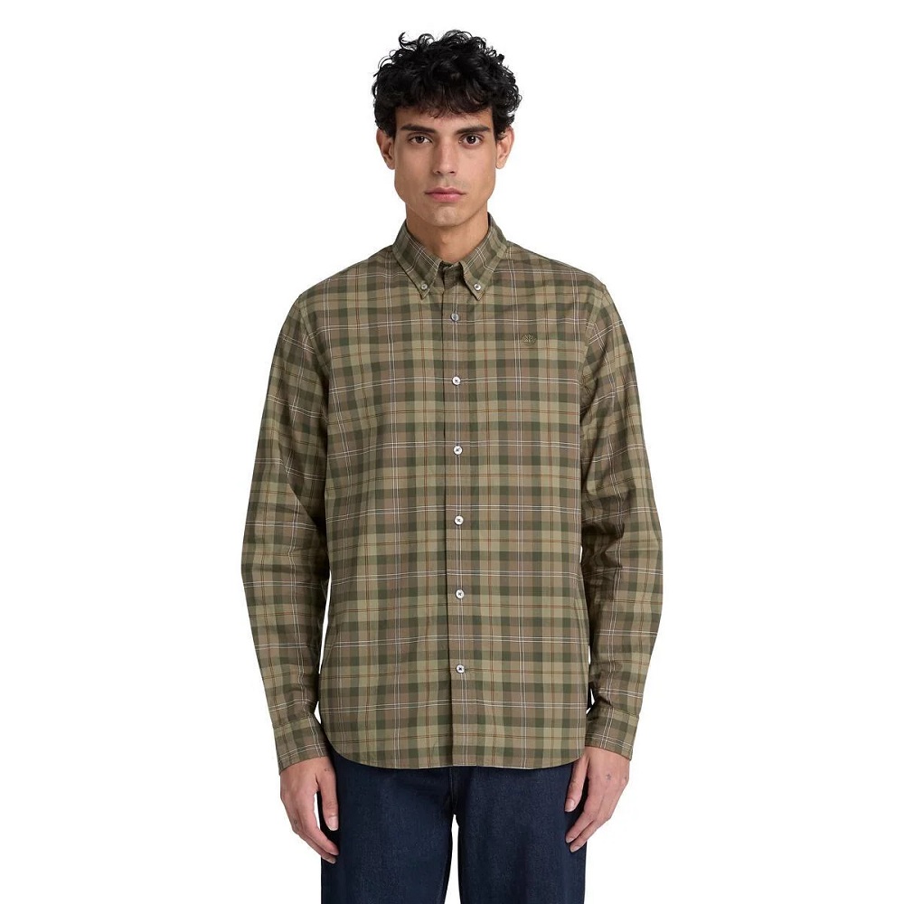 TIMBERLAND</br>Timberland LS Checked Poplin Shirt Regular 0YH8C-AIG Ανδρικό Πουκάμισο Χακί Καρό TIMBERLAND</br>Timberland LS Checked Poplin Shirt Regular 0YH8C-AIG Ανδρικό Πουκάμισο Χακί Καρό