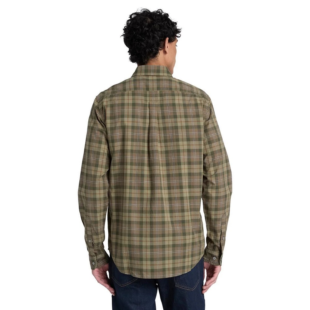 TIMBERLAND</br>Timberland LS Checked Poplin Shirt Regular 0YH8C-AIG Ανδρικό Πουκάμισο Χακί Καρό TIMBERLAND</br>Timberland LS Checked Poplin Shirt Regular 0YH8C-AIG Ανδρικό Πουκάμισο Χακί Καρό