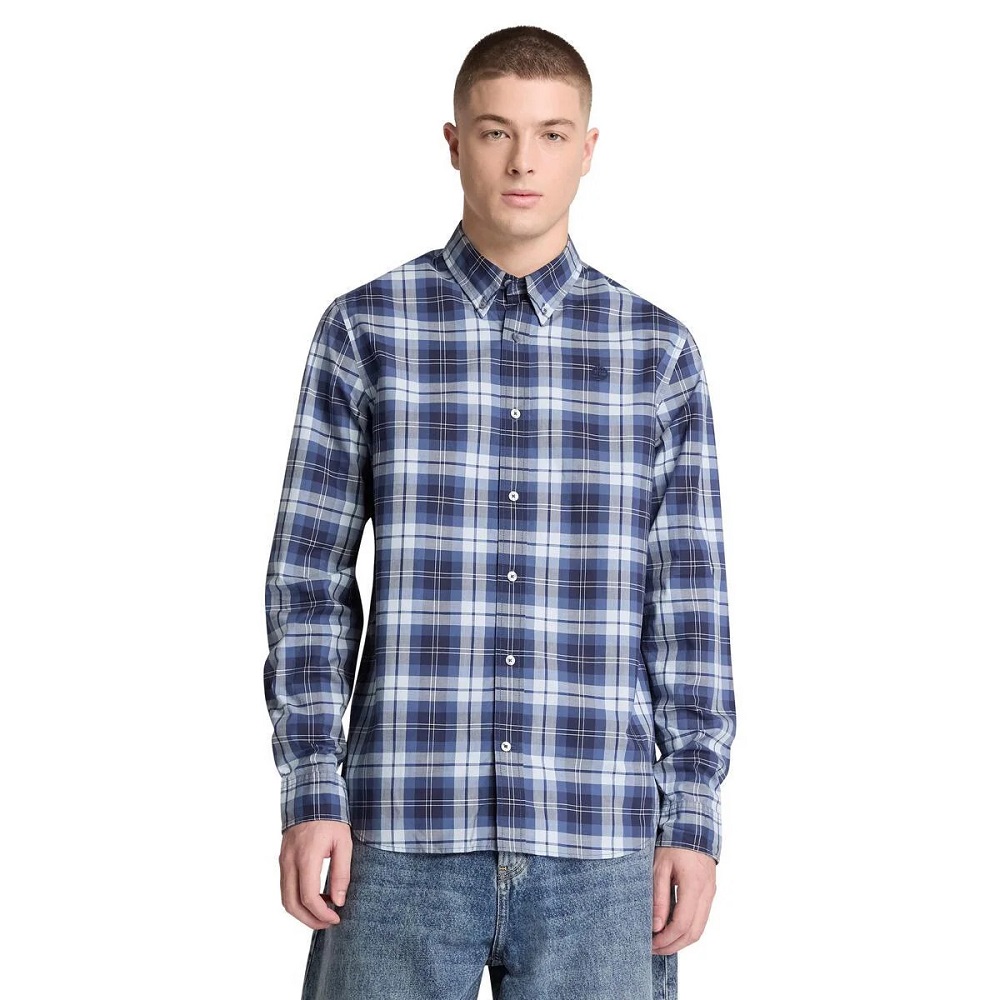 TIMBERLAND</br>Timberland LS Checked Poplin Shirt Regular 0YH8C-EYP Ανδρικό Πουκάμισο Μπλε Καρό TIMBERLAND</br>Timberland LS Checked Poplin Shirt Regular 0YH8C-EYP Ανδρικό Πουκάμισο Μπλε Καρό