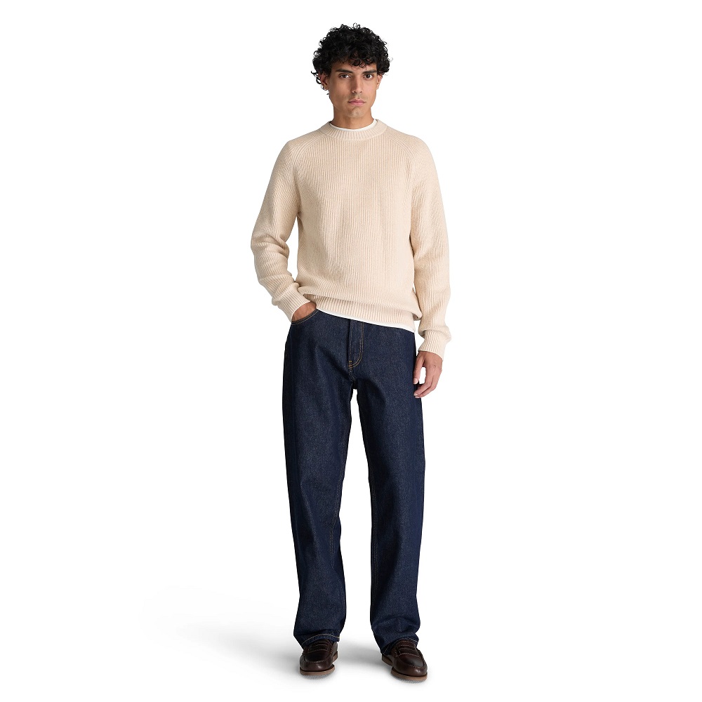 TIMBERLAND</br>Timberland Cotton Blend Raglan Sleeve Crewneck Sweater 0YHAW-546 Ανδρικό Πουλόβερ Μπεζ