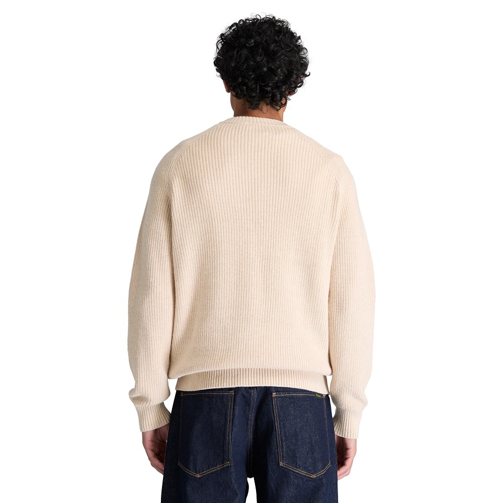TIMBERLAND</br>Timberland Cotton Blend Raglan Sleeve Crewneck Sweater 0YHAW-546 Ανδρικό Πουλόβερ Μπεζ
