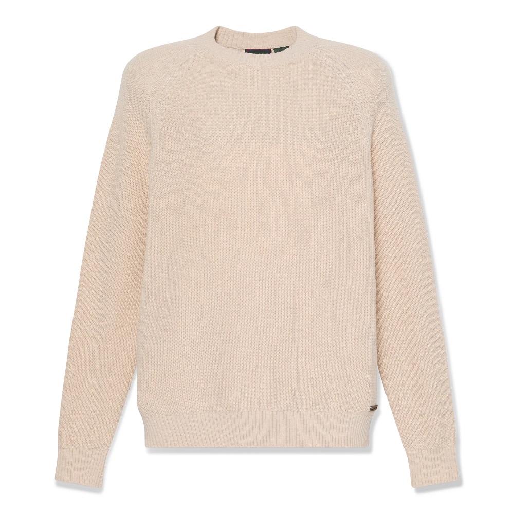 TIMBERLAND</br>Timberland Cotton Blend Raglan Sleeve Crewneck Sweater 0YHAW-546 Ανδρικό Πουλόβερ Μπεζ