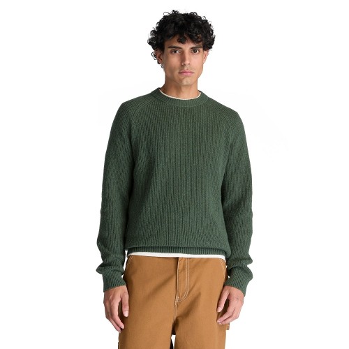 Timberland Cotton Blend Raglan Sleeve Crewneck Sweater 0YHAW-ALB Ανδρικό Πουλόβερ Πράσινο