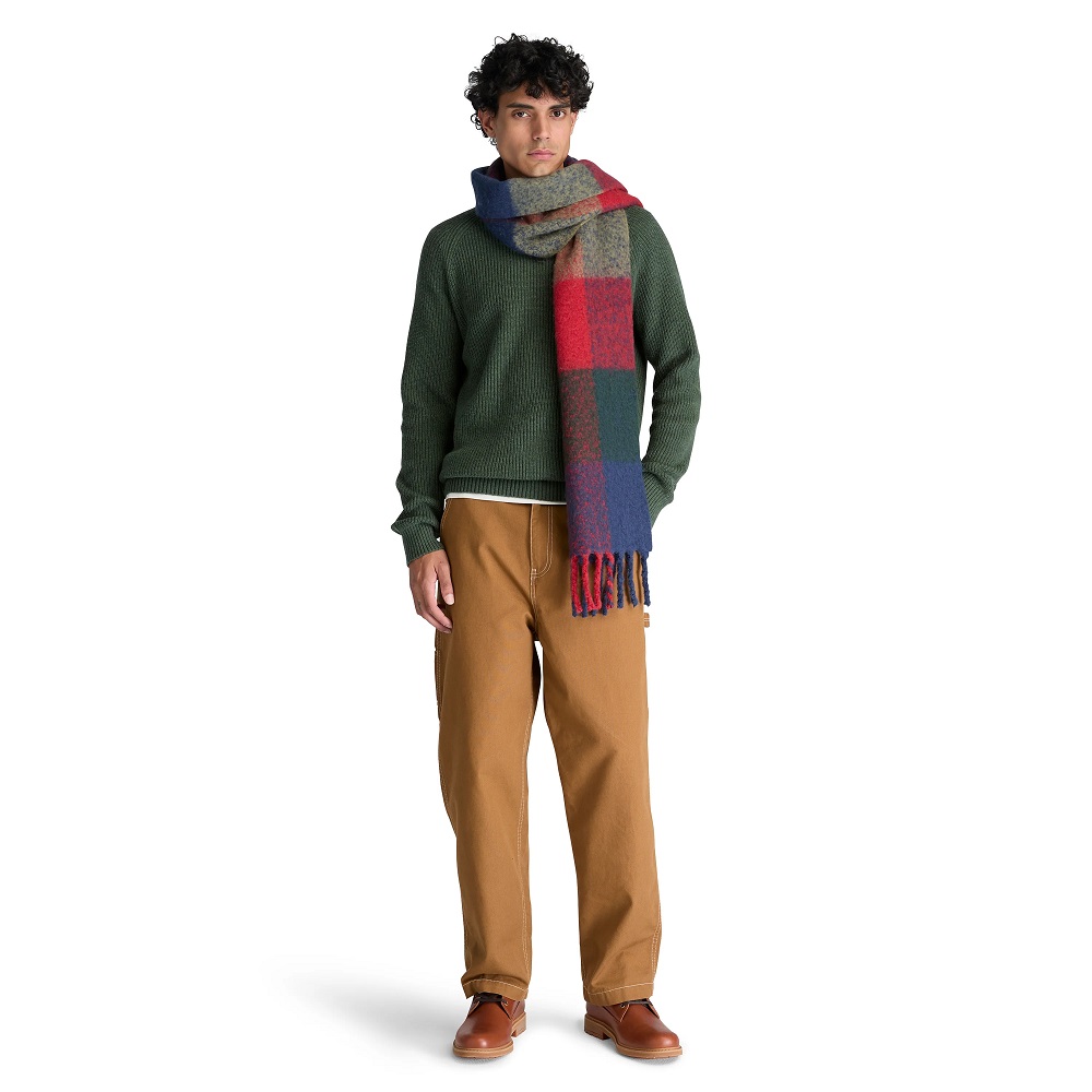 TIMBERLAND</br>Timberland Cotton Blend Raglan Sleeve Crewneck Sweater 0YHAW-ALB Ανδρικό Πουλόβερ Πράσινο TIMBERLAND</br>Timberland Cotton Blend Raglan Sleeve Crewneck Sweater 0YHAW-ALB Ανδρικό Πουλόβερ Πράσινο