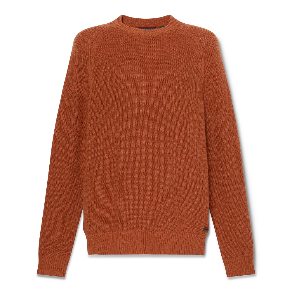 TIMBERLAND</br>Timberland Cotton Blend Raglan Sleeve Crewneck Sweater 0YHAW-ALF Ανδρικό Πουλόβερ Κεραμιδί TIMBERLAND</br>Timberland Cotton Blend Raglan Sleeve Crewneck Sweater 0YHAW-ALF Ανδρικό Πουλόβερ Κεραμιδί