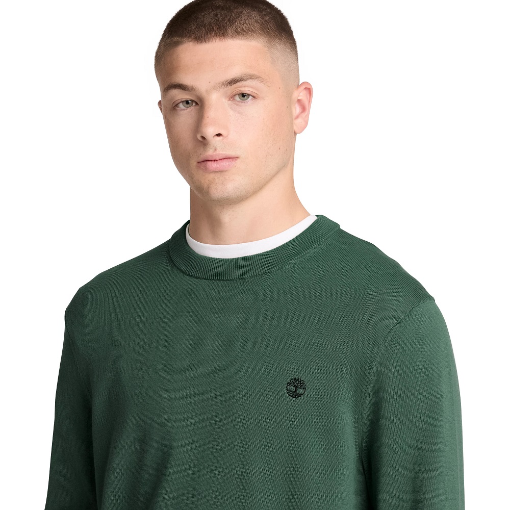 TIMBERLAND</br>Timberland Williams River Cotton Crewneck Sweater 0YAHZ-398 Ανδρικό Πουλόβερ Πράσινο TIMBERLAND</br>Timberland Williams River Cotton Crewneck Sweater 0YAHZ-398 Ανδρικό Πουλόβερ Πράσινο