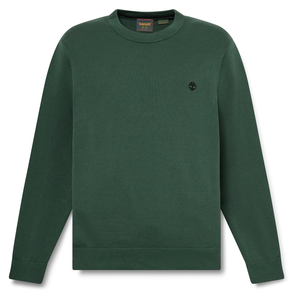 TIMBERLAND</br>Timberland Williams River Cotton Crewneck Sweater 0YAHZ-398 Ανδρικό Πουλόβερ Πράσινο TIMBERLAND</br>Timberland Williams River Cotton Crewneck Sweater 0YAHZ-398 Ανδρικό Πουλόβερ Πράσινο