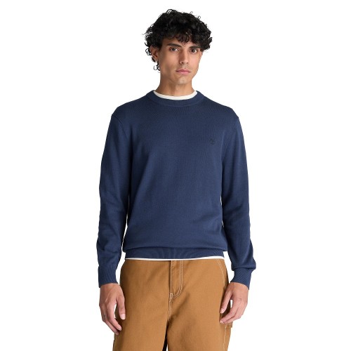 Timberland Williams River Cotton Crewneck Sweater 0YAHZ-433 Ανδρικό Πουλόβερ Μπλε