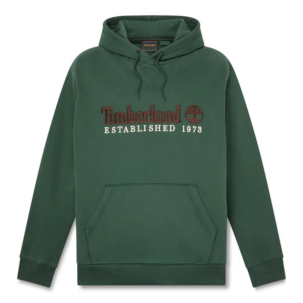 TIMBERLAND</br>Timberland Established 1973 Embroidered Logo Bb Hoodie Regular 0YHB6-398 Ανδρικό Φούτερ Πράσινο