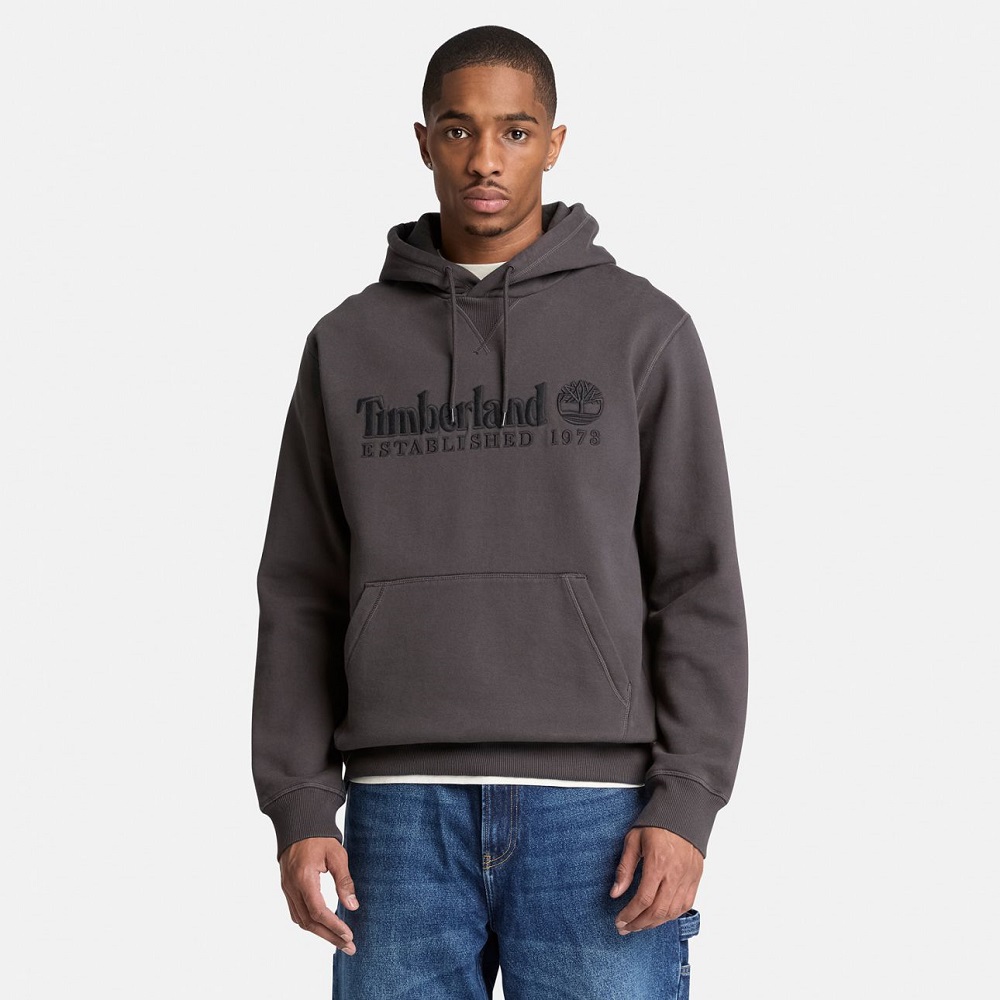 TIMBERLAND</br>Timberland Established 1973 Embroidered Logo Bb Hoodie Regular 0YHB6-CN1 Ανδρικό Φούτερ Μαύρο TIMBERLAND</br>Timberland Established 1973 Embroidered Logo Bb Hoodie Regular 0YHB6-CN1 Ανδρικό Φούτερ Μαύρο