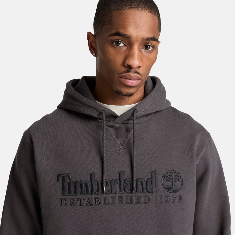 TIMBERLAND</br>Timberland Established 1973 Embroidered Logo Bb Hoodie Regular 0YHB6-CN1 Ανδρικό Φούτερ Μαύρο TIMBERLAND</br>Timberland Established 1973 Embroidered Logo Bb Hoodie Regular 0YHB6-CN1 Ανδρικό Φούτερ Μαύρο
