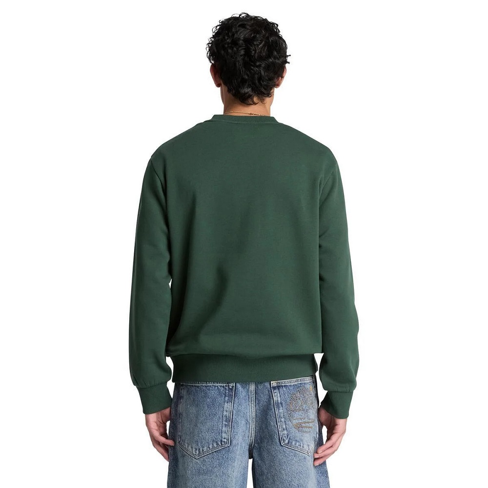 TIMBERLAND</br>Timberland Silicon Badge Crewneck Sweatshirt 0YHBC-398 Ανδρικό Φούτερ Πράσινο