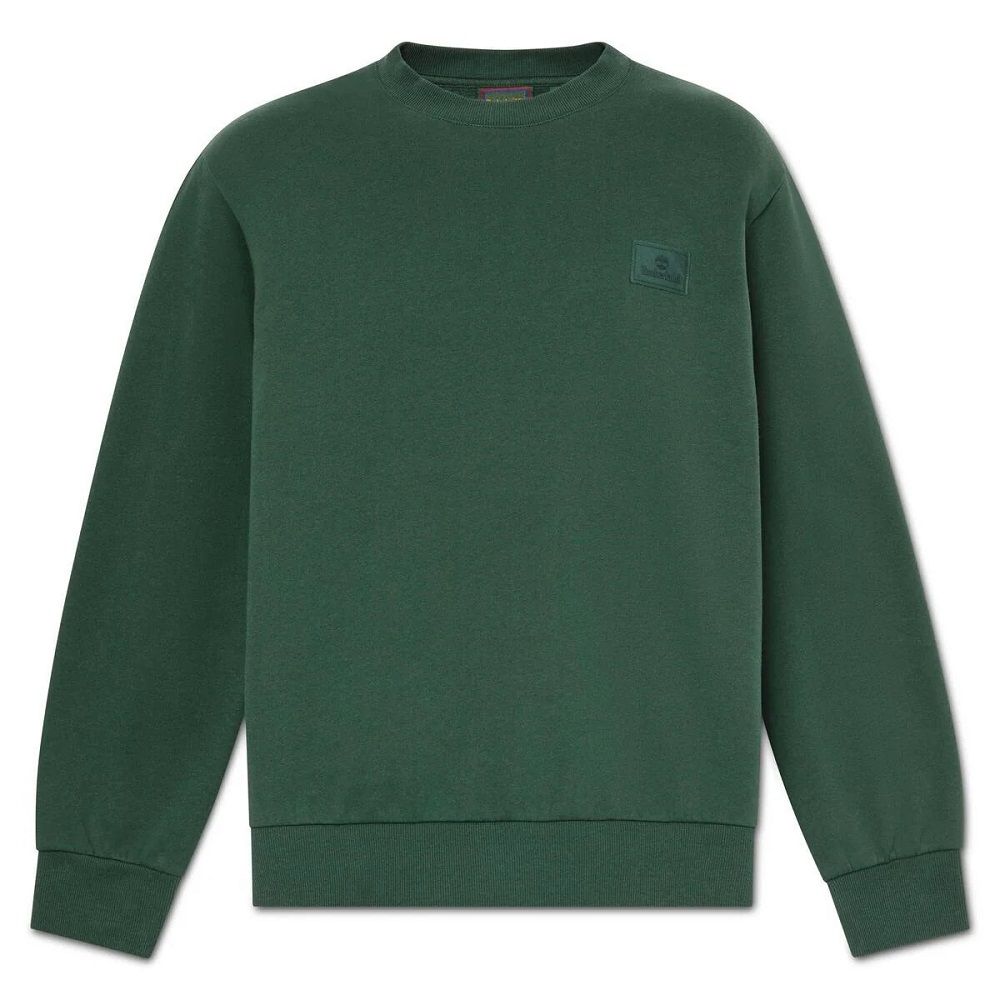TIMBERLAND</br>Timberland Silicon Badge Crewneck Sweatshirt 0YHBC-398 Ανδρικό Φούτερ Πράσινο