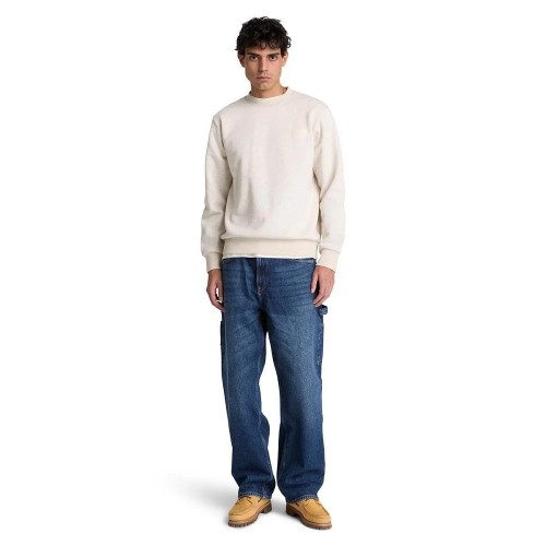 Timberland Silicon Badge Crewneck Sweatshirt 0YHBC-546 Ανδρικό Φούτερ Μπεζ