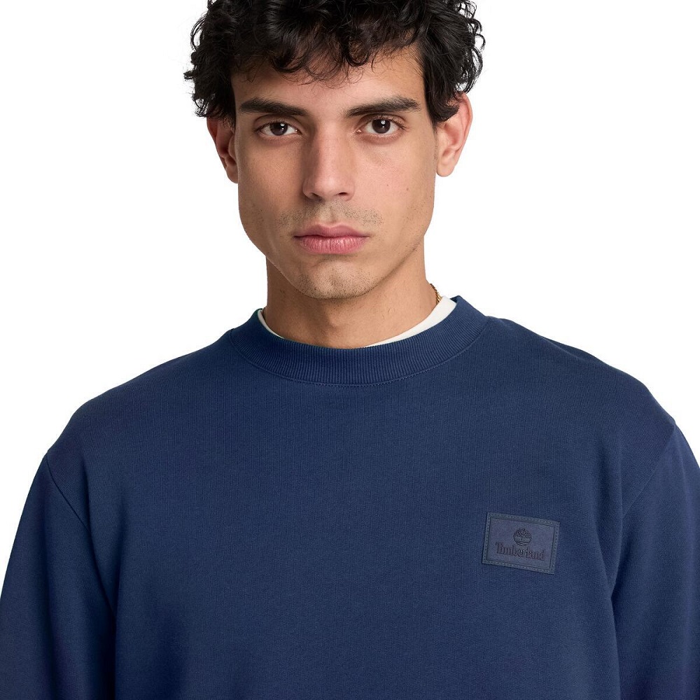 TIMBERLAND</br>Timberland Silicon Badge Crewneck Sweatshirt 0YHBC-AIH Ανδρικό Φούτερ Μπλε TIMBERLAND</br>Timberland Silicon Badge Crewneck Sweatshirt 0YHBC-AIH Ανδρικό Φούτερ Μπλε