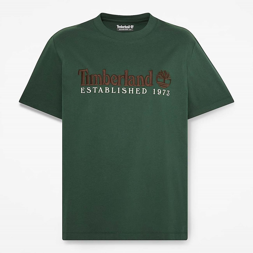 TIMBERLAND</br>Timberland SS Established 1973 Embroidered Regular Tee 0YHBR-398 Ανδρικό T-shirt Πράσινο TIMBERLAND</br>Timberland SS Established 1973 Embroidered Regular Tee 0YHBR-398 Ανδρικό T-shirt Πράσινο