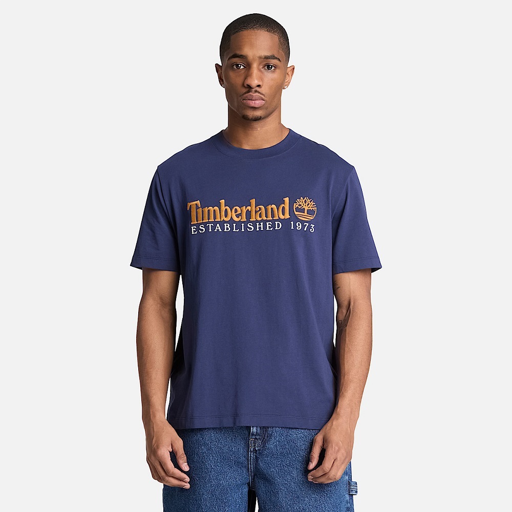 TIMBERLAND</br>Timberland SS Established 1973 Embroidered Regular Tee 0YHBR-AIH Ανδρικό T-shirt Μπλε