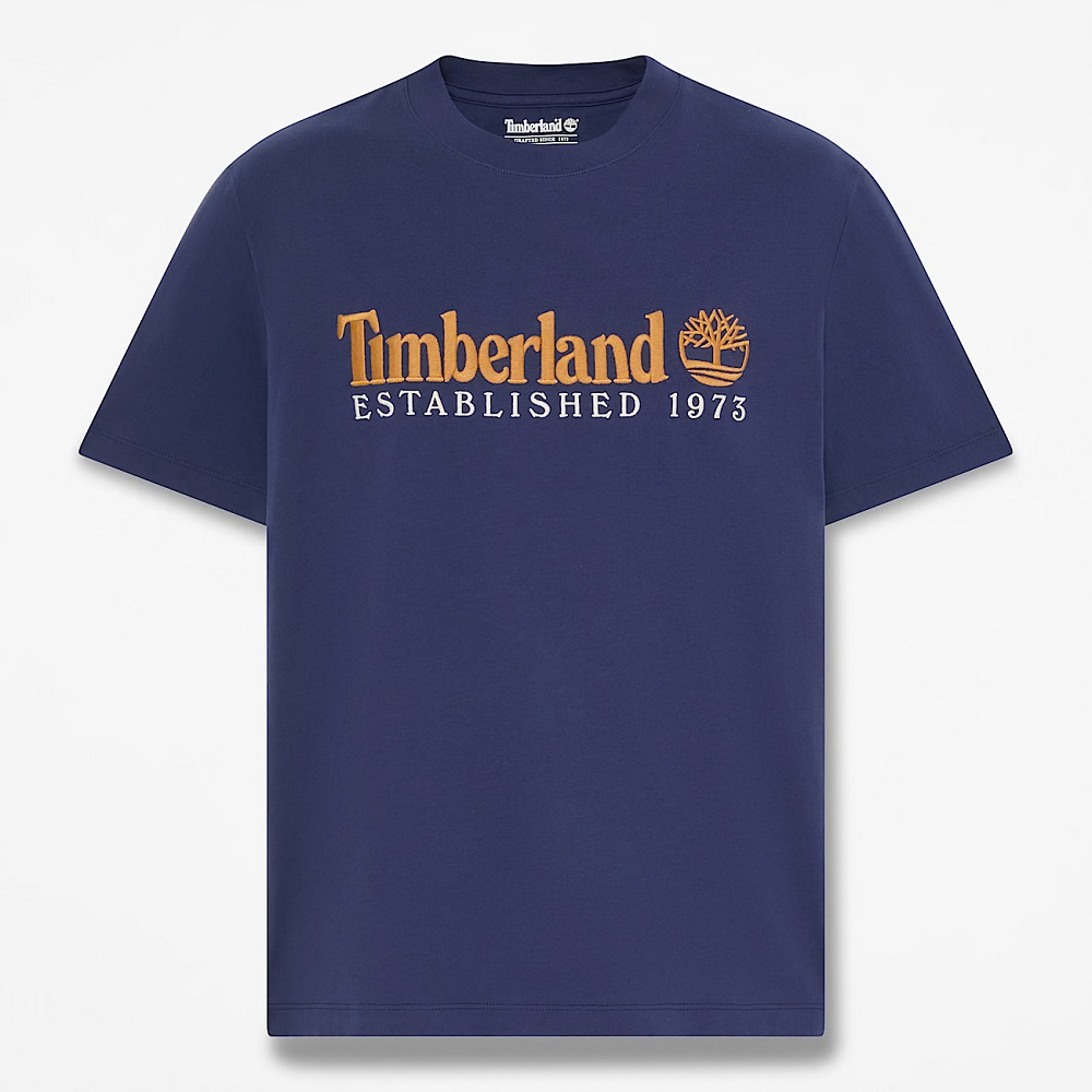 TIMBERLAND</br>Timberland SS Established 1973 Embroidered Regular Tee 0YHBR-AIH Ανδρικό T-shirt Μπλε