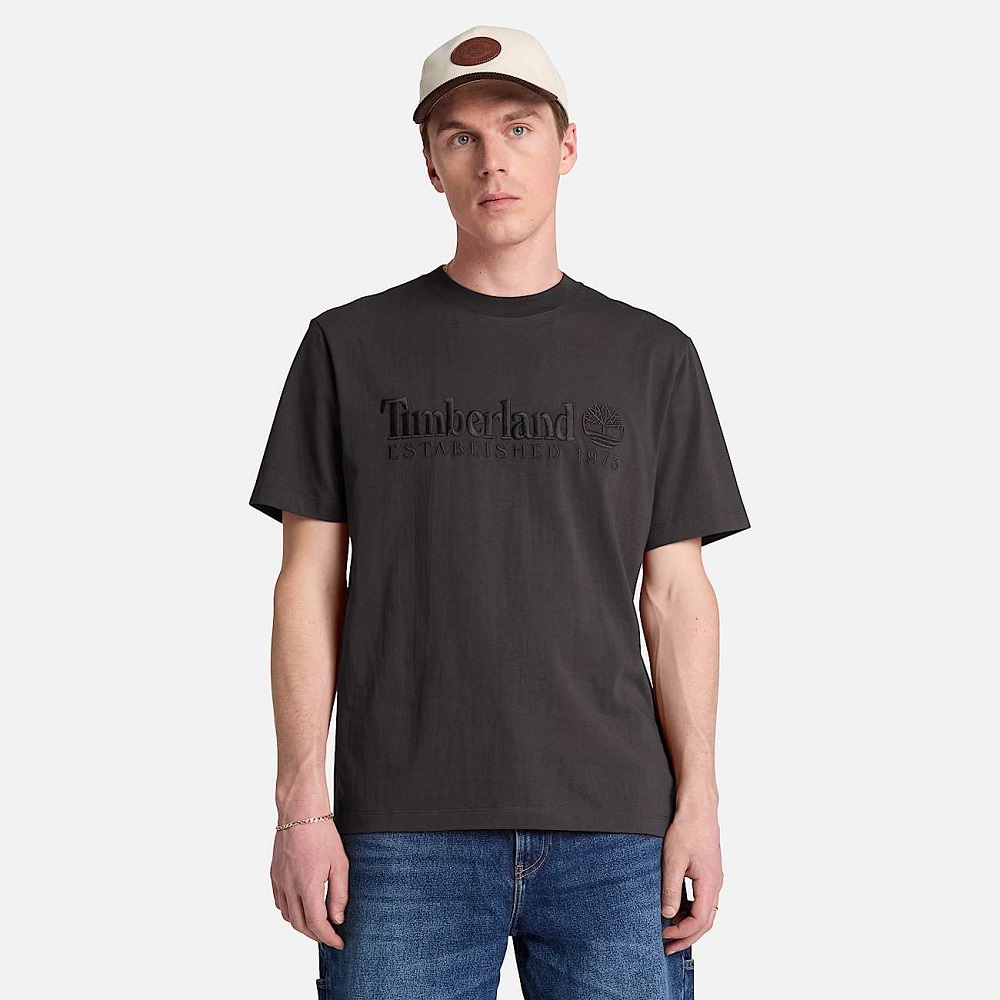 TIMBERLAND</br>Timberland SS Established 1973 Embroidered Regular Tee 0YHBR-CN1 Ανδρικό T-shirt Μαύρο