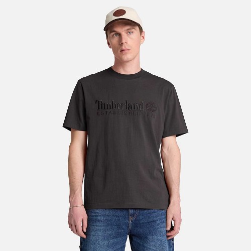 Timberland SS Established 1973 Embroidered Regular Tee 0YHBR-CN1 Ανδρικό T-shirt Μαύρο