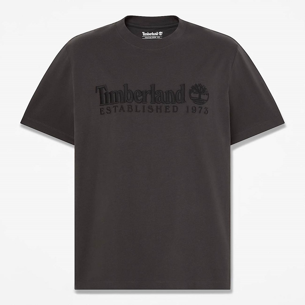 TIMBERLAND</br>Timberland SS Established 1973 Embroidered Regular Tee 0YHBR-CN1 Ανδρικό T-shirt Μαύρο
