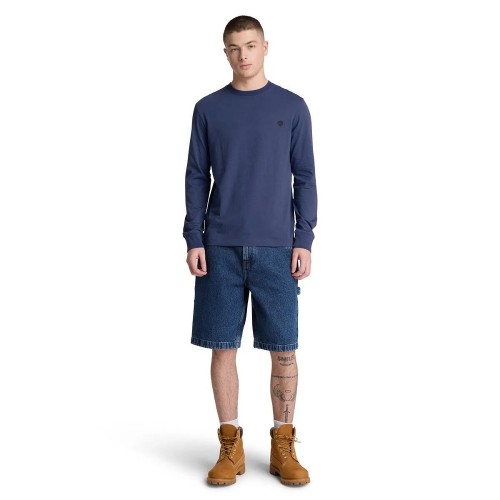 Timberland LS Dunstan River Crew Slim Tee 0YHBT-AIH Ανδρικό T-shirt Μπλε