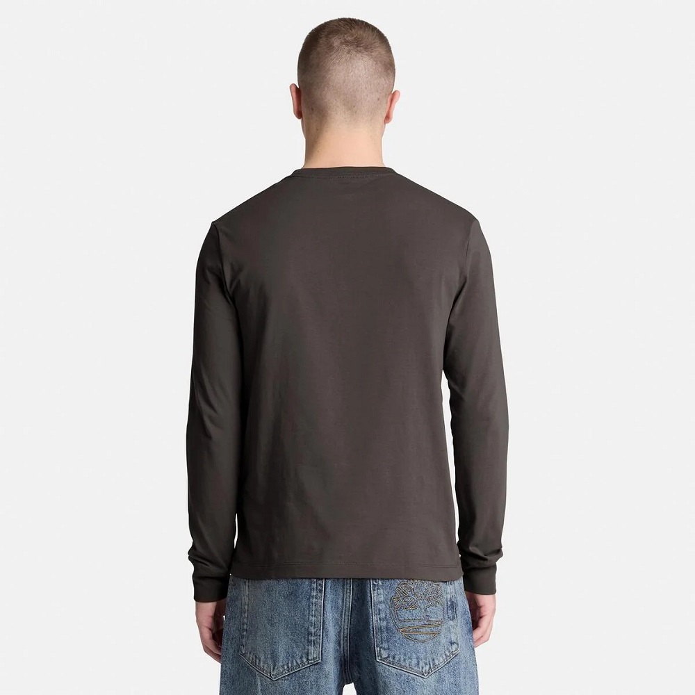 TIMBERLAND</br>Timberland LS Dunstan River Crew Slim Tee 0YHBT-CN1 Ανδρικό T-shirt Καφέ TIMBERLAND</br>Timberland LS Dunstan River Crew Slim Tee 0YHBT-CN1 Ανδρικό T-shirt Καφέ