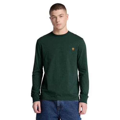 Timberland LS Dunstan River Crew Slim Tee 0YHBT-EA1 Ανδρικό T-shirt Πράσινο