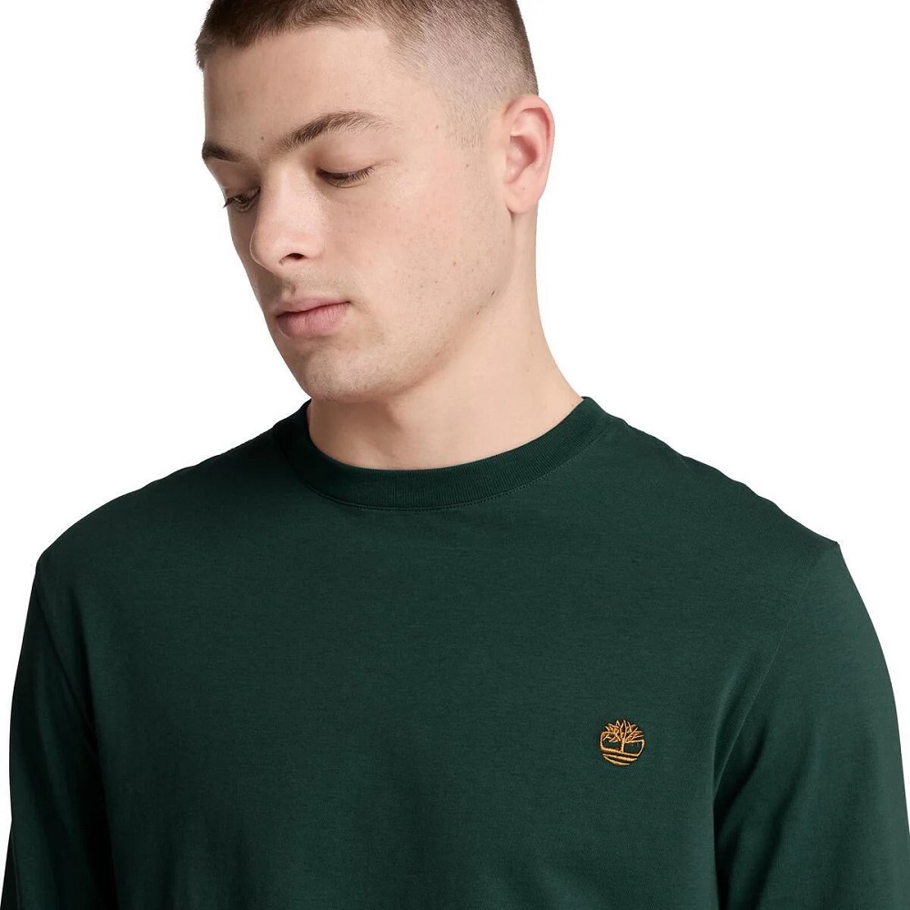 TIMBERLAND</br>Timberland LS Dunstan River Crew Slim Tee 0YHBT-EA1 Ανδρικό T-shirt Πράσινο TIMBERLAND</br>Timberland LS Dunstan River Crew Slim Tee 0YHBT-EA1 Ανδρικό T-shirt Πράσινο