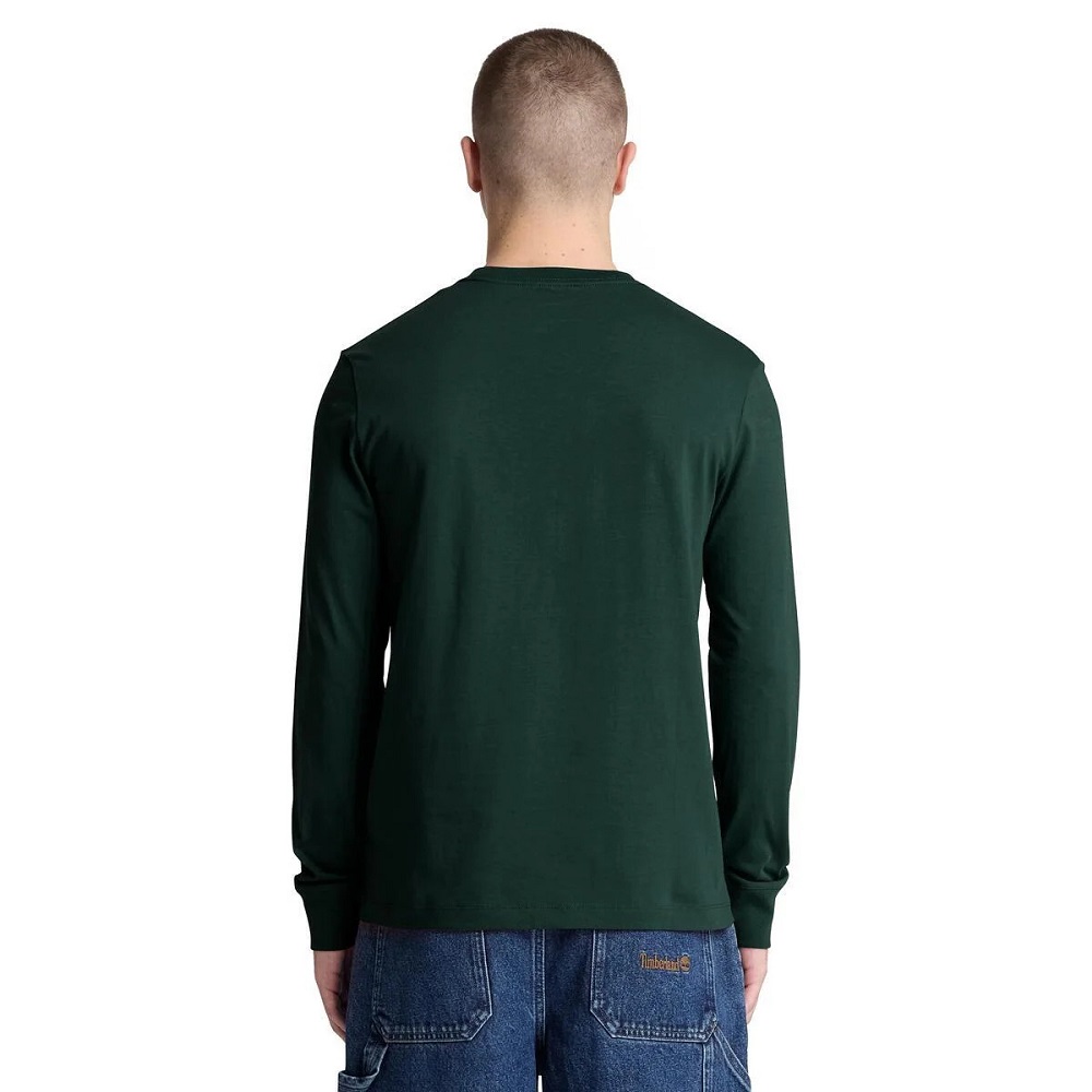 TIMBERLAND</br>Timberland LS Dunstan River Crew Slim Tee 0YHBT-EA1 Ανδρικό T-shirt Πράσινο TIMBERLAND</br>Timberland LS Dunstan River Crew Slim Tee 0YHBT-EA1 Ανδρικό T-shirt Πράσινο