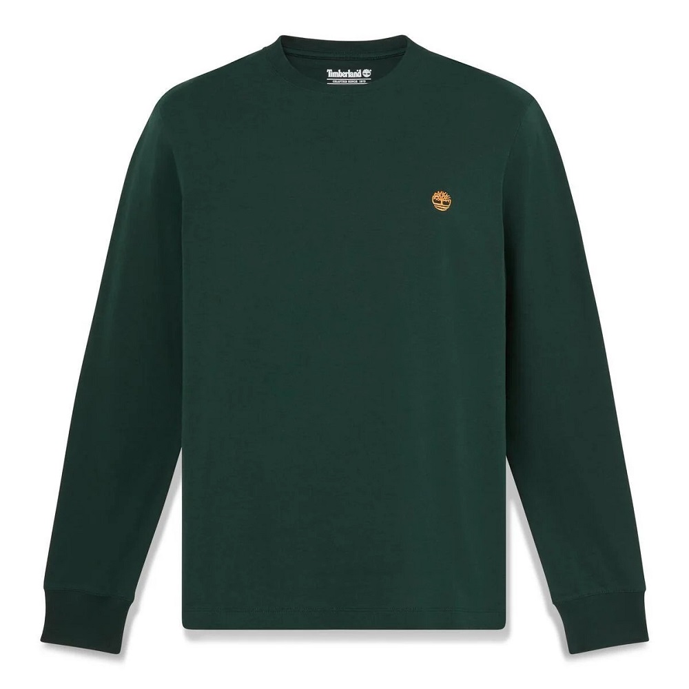 TIMBERLAND</br>Timberland LS Dunstan River Crew Slim Tee 0YHBT-EA1 Ανδρικό T-shirt Πράσινο TIMBERLAND</br>Timberland LS Dunstan River Crew Slim Tee 0YHBT-EA1 Ανδρικό T-shirt Πράσινο