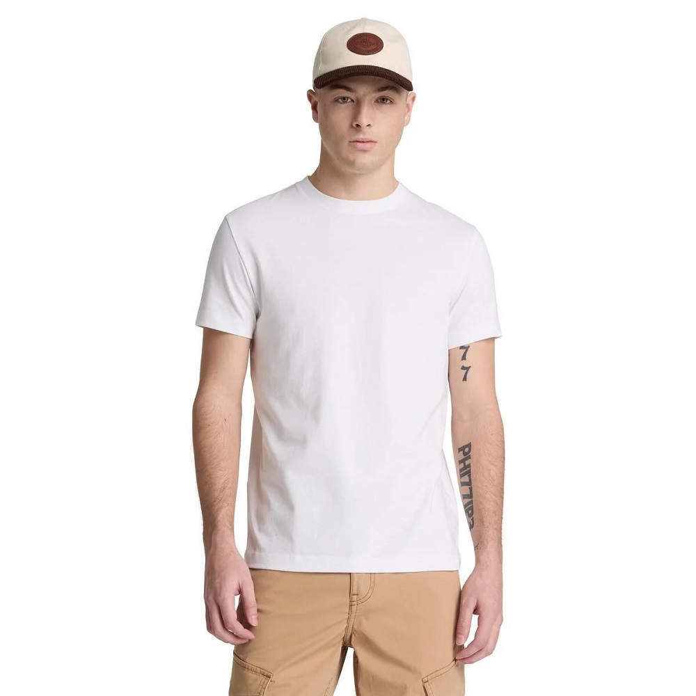 TIMBERLAND</br>Timberland SS Dunstan River Crew Slim Tee 0YHBU-100 Ανδρικό T-shirt Λευκό TIMBERLAND</br>Timberland SS Dunstan River Crew Slim Tee 0YHBU-100 Ανδρικό T-shirt Λευκό
