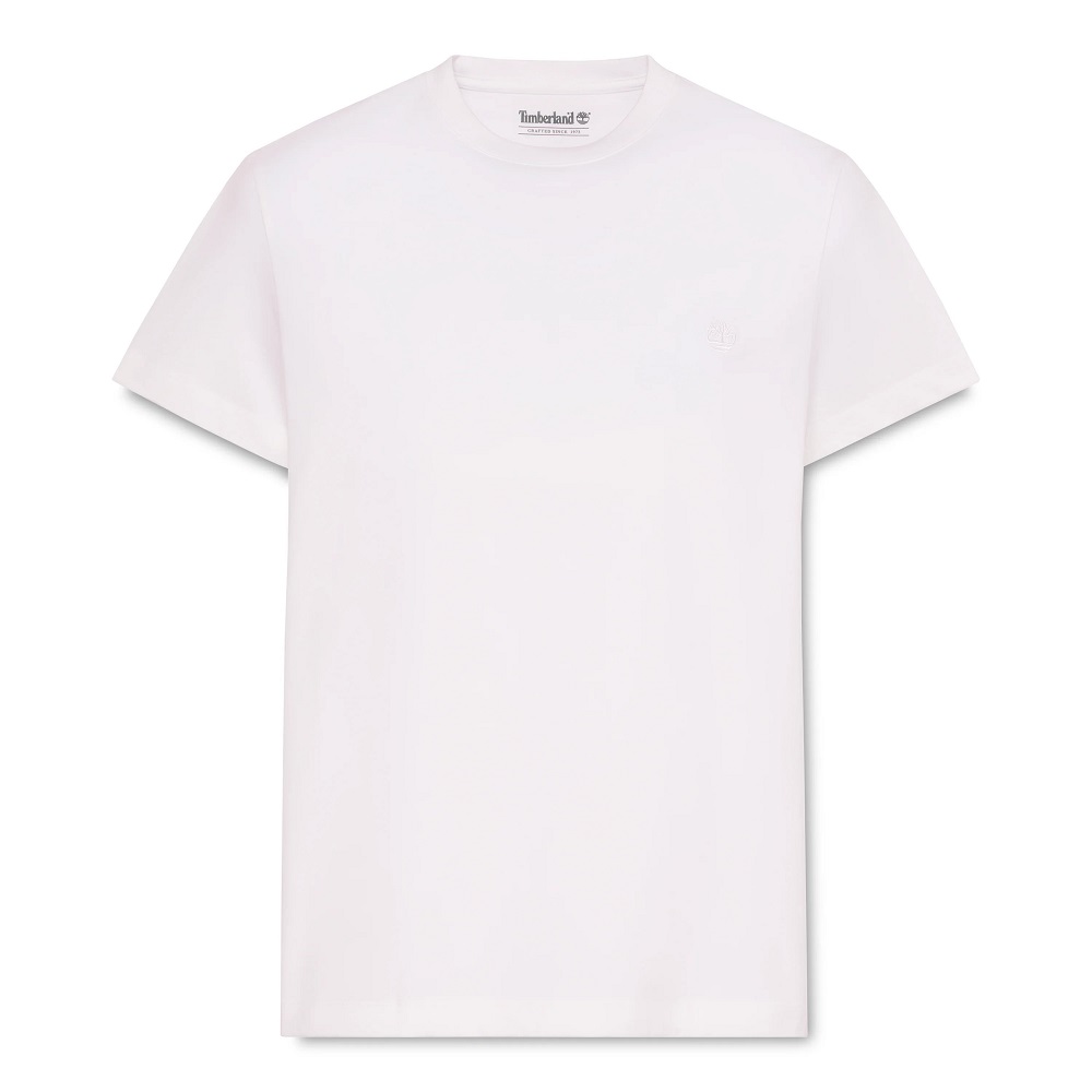 TIMBERLAND</br>Timberland SS Dunstan River Crew Slim Tee 0YHBU-100 Ανδρικό T-shirt Λευκό TIMBERLAND</br>Timberland SS Dunstan River Crew Slim Tee 0YHBU-100 Ανδρικό T-shirt Λευκό