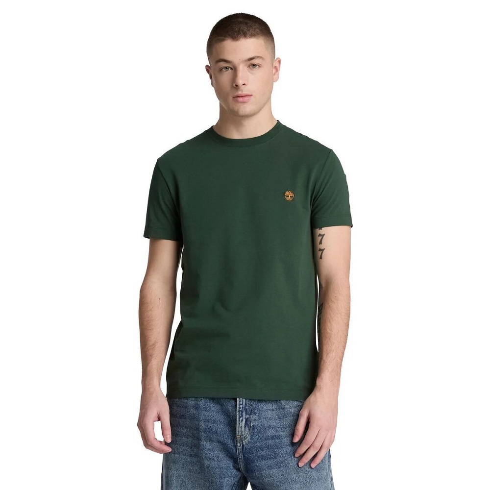 TIMBERLAND</br>Timberland SS Dunstan River Crew Slim Tee 0YHBU-398 Ανδρικό T-shirt Πράσινο TIMBERLAND</br>Timberland SS Dunstan River Crew Slim Tee 0YHBU-398 Ανδρικό T-shirt Πράσινο