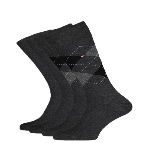 Tommy Hilfiger Men's Socks 2Pack 100001495-201 Ανδρικές Κάλτσες Γκρι