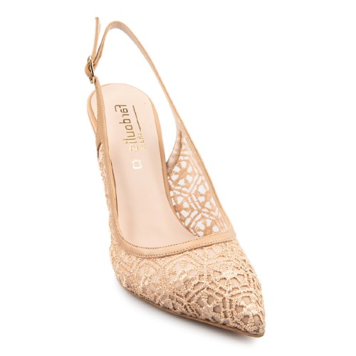 Γυναικείες Slingback Γόβες Μπεζ Φιλτιρέ 1001-122 FM