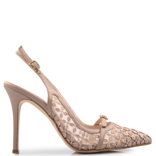 Γυναικείες Slingback Γόβες Nude Φιλτιρέ 1001-123 FM