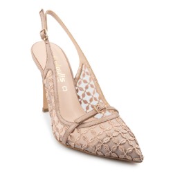 Γυναικείες Slingback Γόβες Nude Φιλτιρέ 1001-123 FM