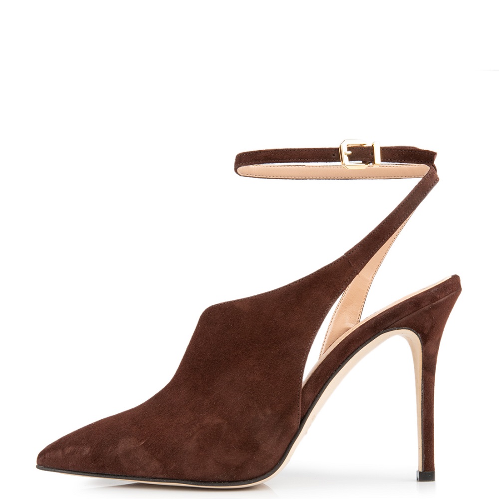 FM</br>FM 1001-146 Γυναικεία Slingback Καφέ Δέρμα Καστόρι