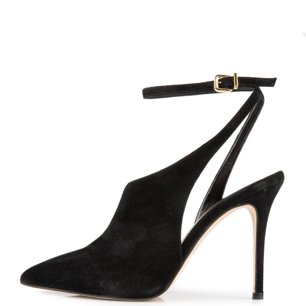 FM</br>FM 1001-146 Γυναικεία Slingback Μαύρο Δέρμα Καστόρι