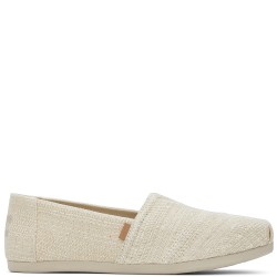 Γυναικείες Εσπαντρίγιες Μπεζ Undyed Metallic Linen Stripe ALPARGATA 10020656 Toms
