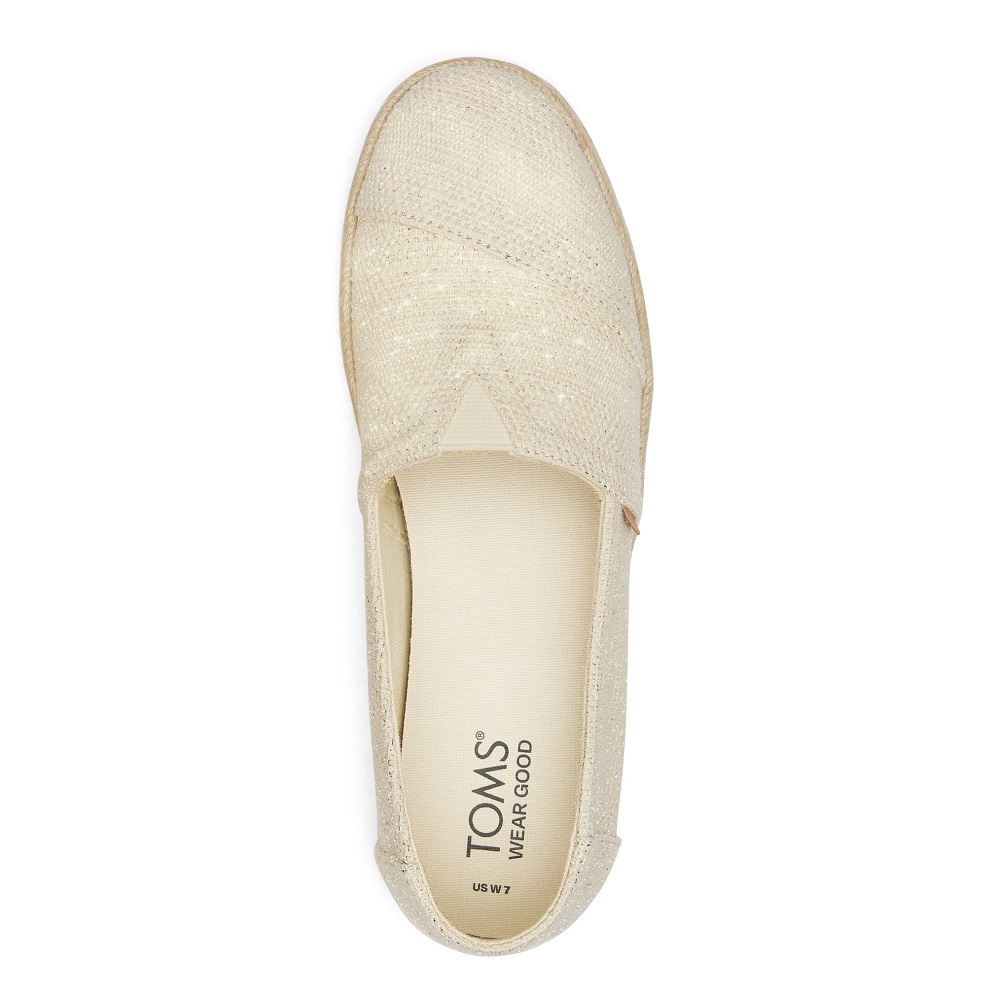 TOMS</br>Γυναικείες Εσπαντρίγιες Μπεζ Undyed Metallic Linen Stripe ALPARGATA ROPE 2.0 10020693 Toms TOMS</br>Γυναικείες Εσπαντρίγιες Μπεζ Undyed Metallic Linen Stripe ALPARGATA ROPE 2.0 10020693 Toms
